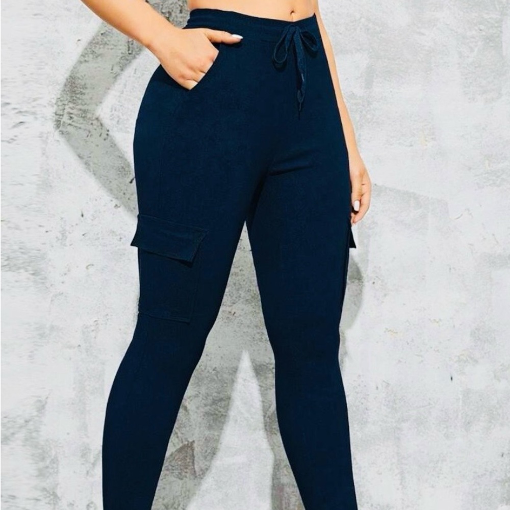 Women's Dark Blue Cargo Jeggings